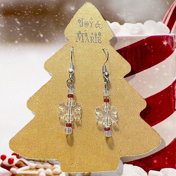 Peppermint snowflake ❄️ drop earrings - Picture 1 of 3